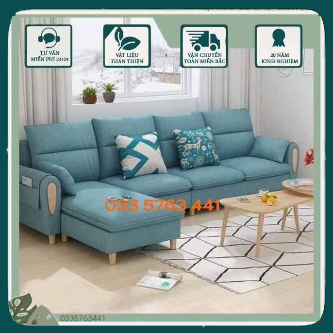 GIÁ GỐC - Ảnh thực tế sofa nỉ góc L đẹp giá rẻ - ghees sofa kích thước ghế dài 2m kèm dôn 60x60cm