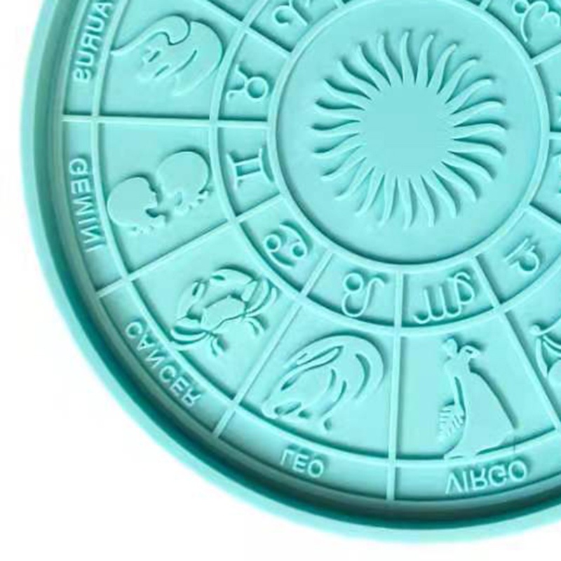 Khuôn Silicone Làm Nến / Xà Phòng / Đất Sét Resin Epoxy Hình Tròn Họa Tiết Cung Hoàng Đạo Độc Đáo Diy