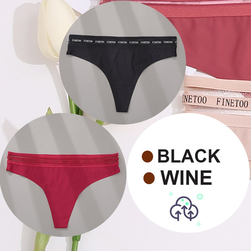 2 Quần lót nữ Finetoo không đường may mềm mại in chữ size m-xl