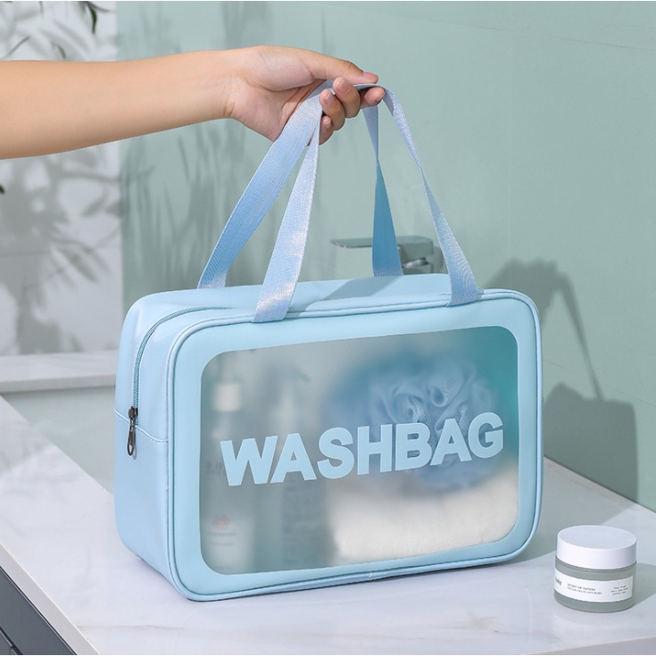 [Giá Siêu Rẻ] Túi Đựng Mỹ Phẩm WASHBAG Chống Nước Da Pu Nhựa PVC Trong Suốt