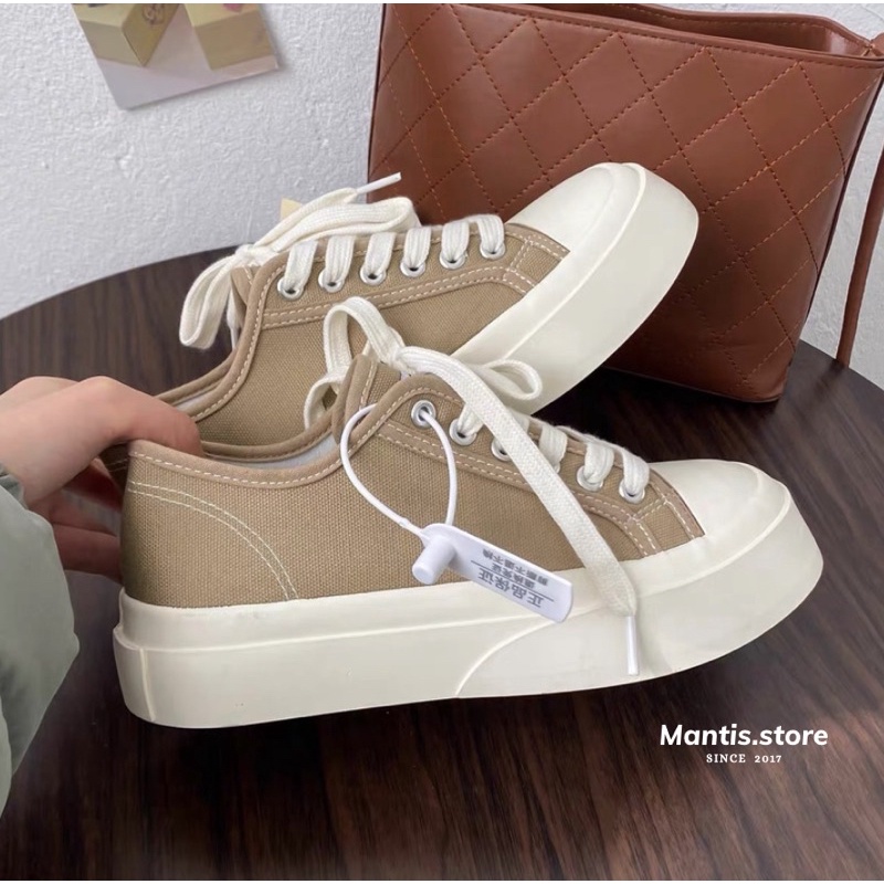 CÓ SẴN GIÀY BÁNH MÌ -BEIGE SNEAKER( Kèm video ảnh thật)