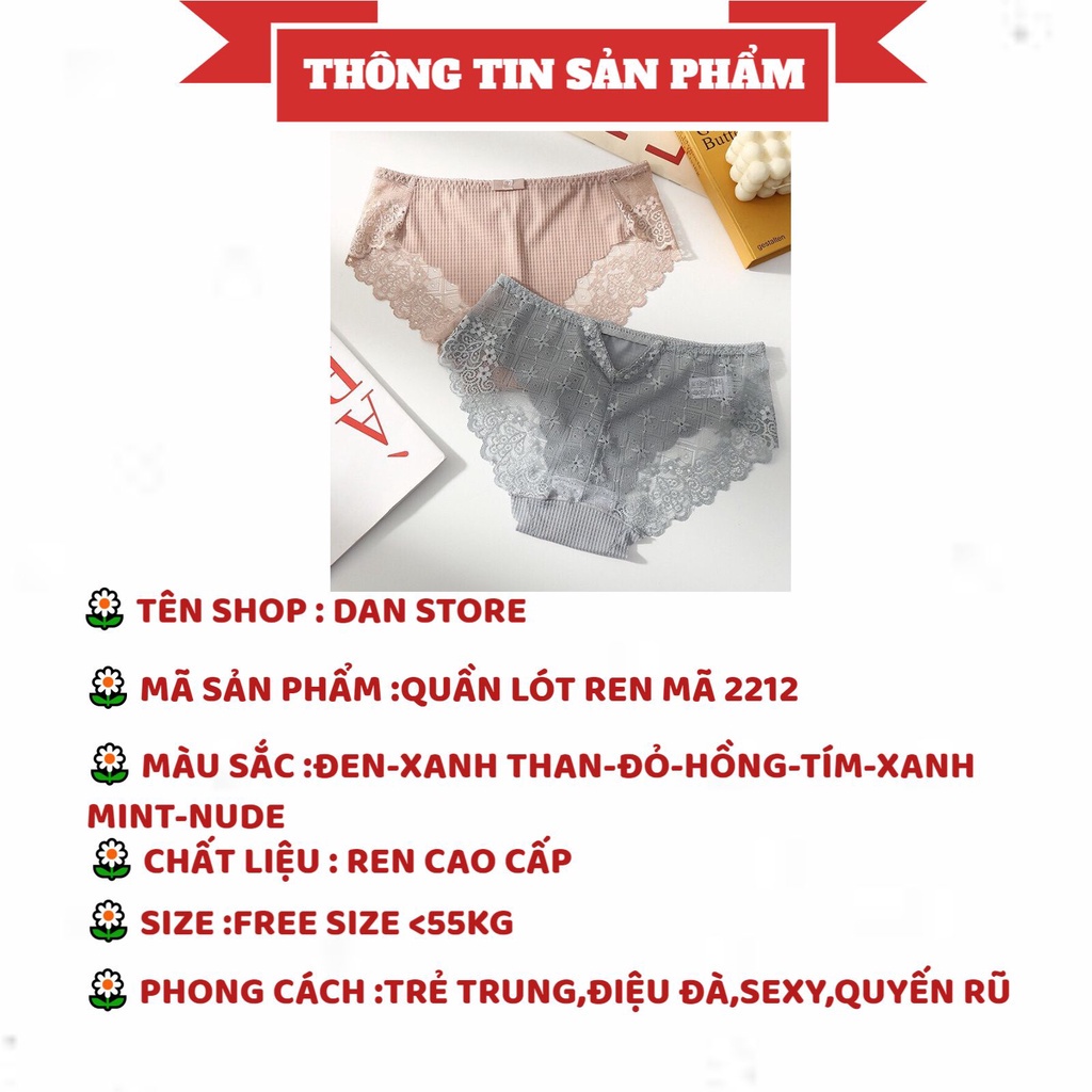 Quần Lót Nữ - Quần Lót Nữ Đúc Su phối ren sexy quyến rũ tôn dáng DAN STORE MÃ 2212