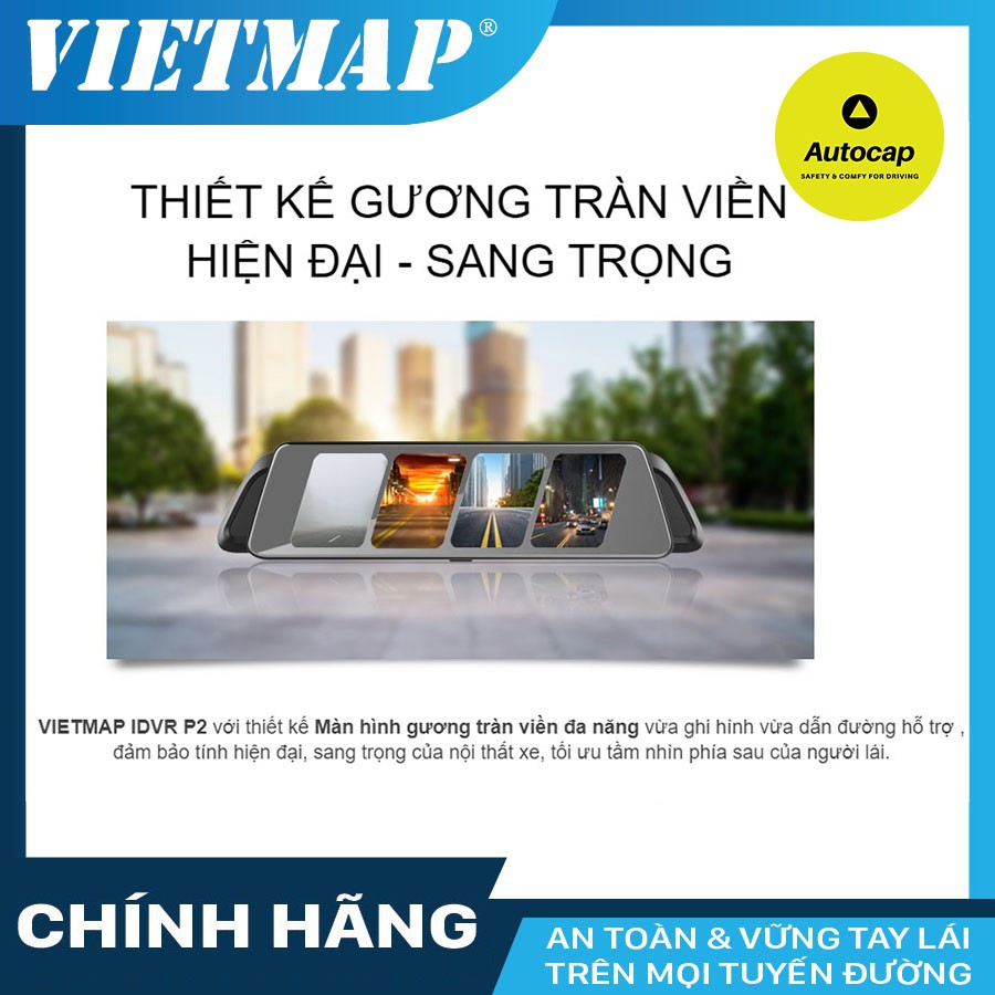 Camera hành trình VIETMAP iDVR P2 cho xe ô tô - Dẫn đường Wifi kèm thẻ 32/64/128GB và SIM 4G