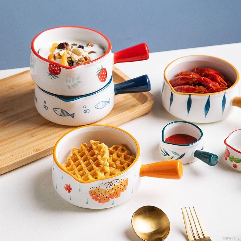Tô Sứ Có Tay Cầm Nhiều Họa Tiết Dễ Thương