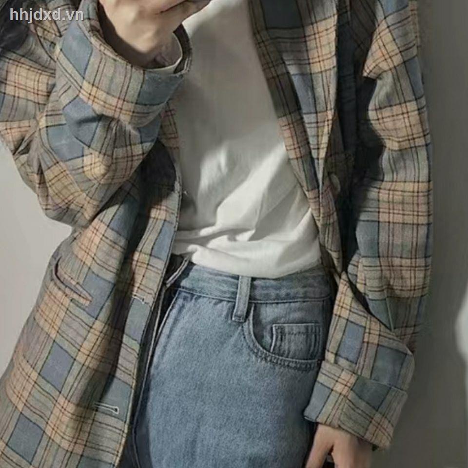 Áo khoác vest kẻ sọc dáng rộng phong cách Hàn Quốc mới cho nữ mã 2021