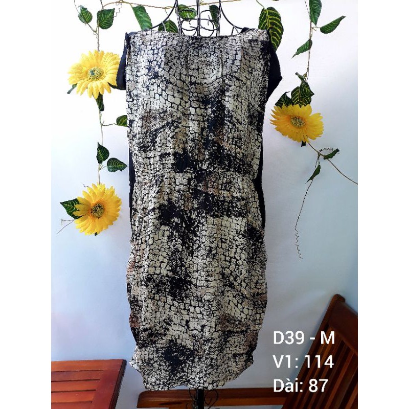 Đầm secondhand form suông, vân nude phối đen. Nhãn hiệu E Shang Jeng, size M #hàng_si_tuyển #freeshipextra