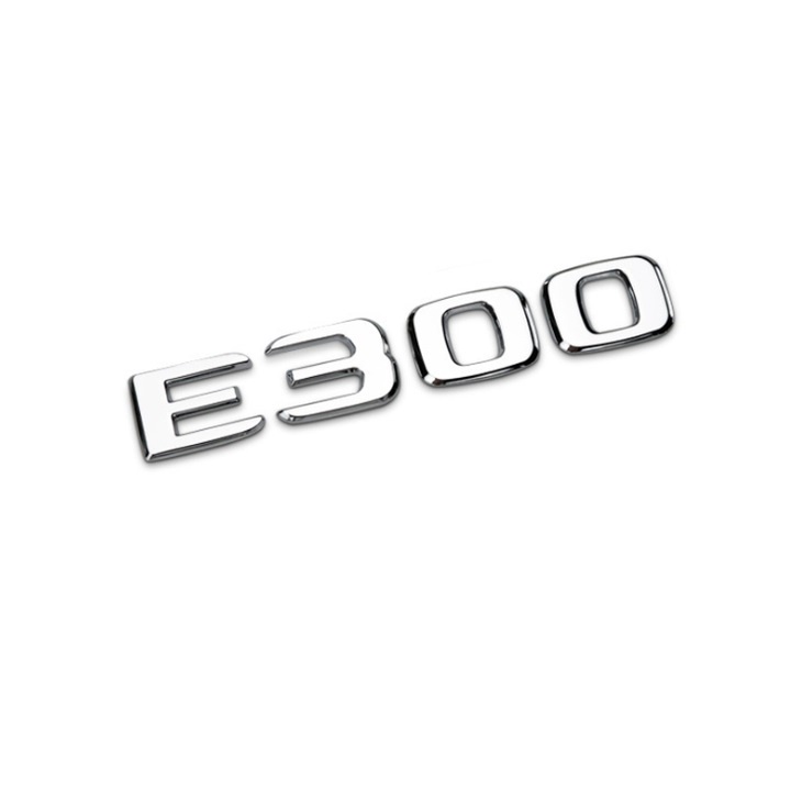 Decal tem chữ E200 / E300 dán đuôi xe ô tô - Chất liệu: Nhựa ABS - HÀNG CÓ SẴN