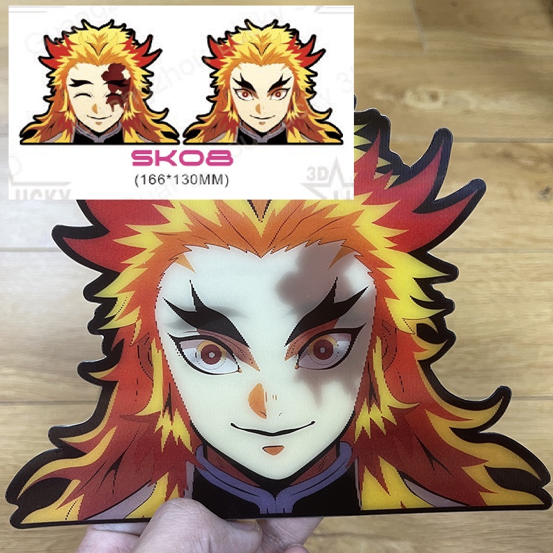 Hình dán Sticker 3D chuyển động anime Jujutsu Kaisen My Hero Academia Kimetsu no Yaiba Naruto tranh trí góc học tập