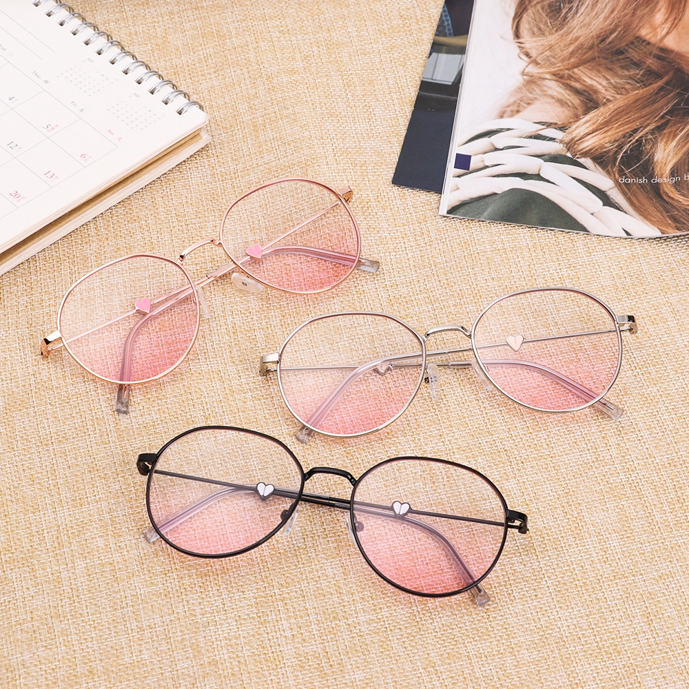 Mắt kính gọng kim loại hình trái tim dễ thương