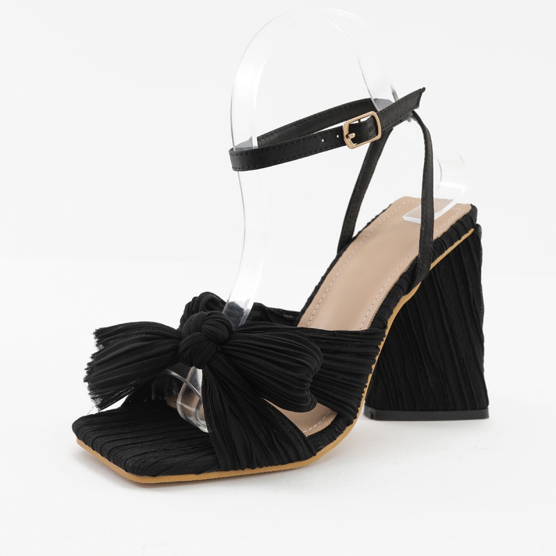 Giày Sandal Cao Gót Quai Chéo Đính Nơ Phong Cách Mới Dành Cho Nữ