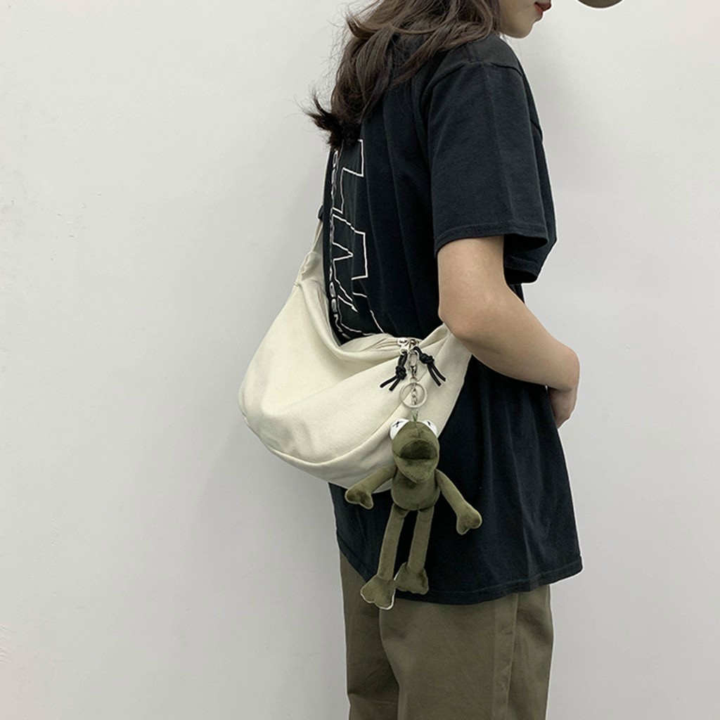 Túi tote bán nguyệt vải canvas đeo chéo đi hoc unisex  phong cách ulzzang thời trang cao cấp BN021