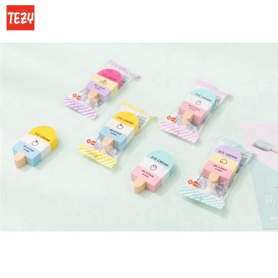 Gôm tẩy bút chì 2B hình kem ICE CREAM xinh xắn cho học sinh - 1 cục - TZ252111HN