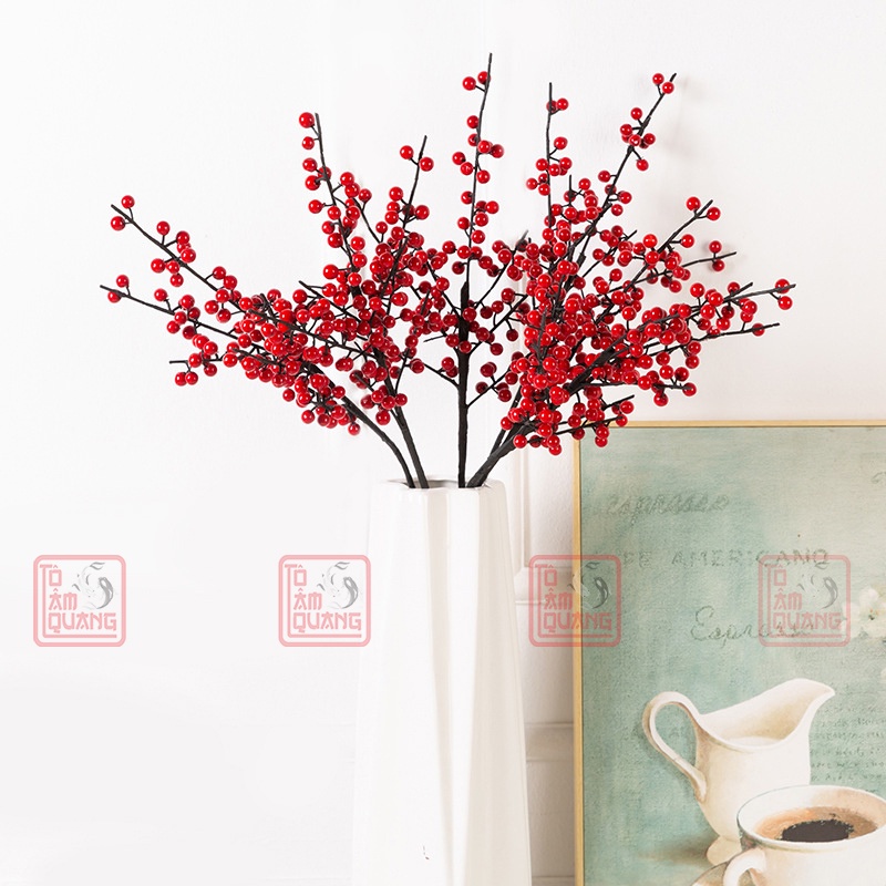 Cành hoa đào đông giả đồ phụ kiện trang trí tết, nhà cửa cao cấp rẻ đẹp đa kích cỡ mang lại may mắn tài lộc