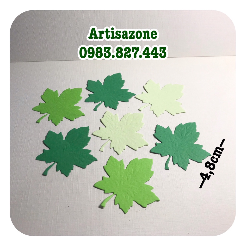 Lá họa tiết từ giấy mỹ thuật - Trang trí scrapbook, love box, album, thiệp...