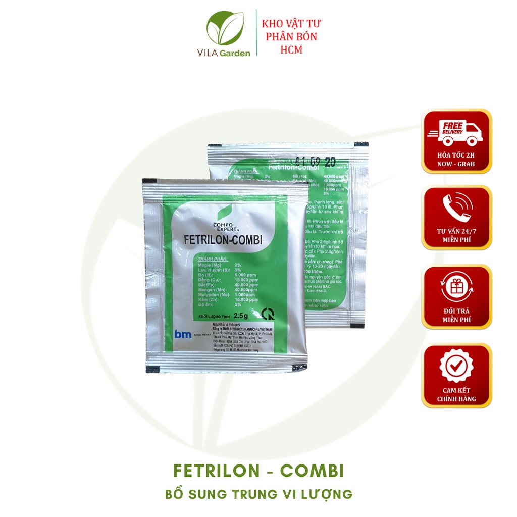 Phân Bón Lá Vi Lượng Fetrilon Combi (2.5gr), Phân bón lá trung vi lượng nhập khẩu châu âu