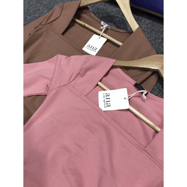 Đầm body nhún chens váy ôm cổ vuông sexy DT chất cotton đẹp