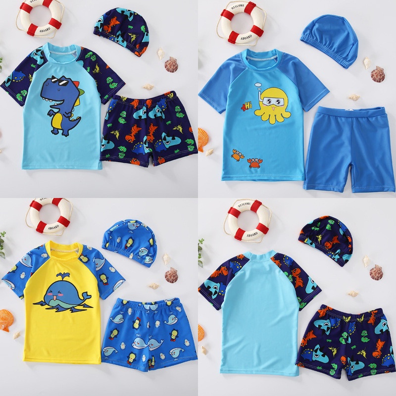Bộ Đồ Bơi Trẻ Em Sportkids Danh Cho Bé Trai In Hình Dễ Thương Vải Co Giãn Thoáng Mát