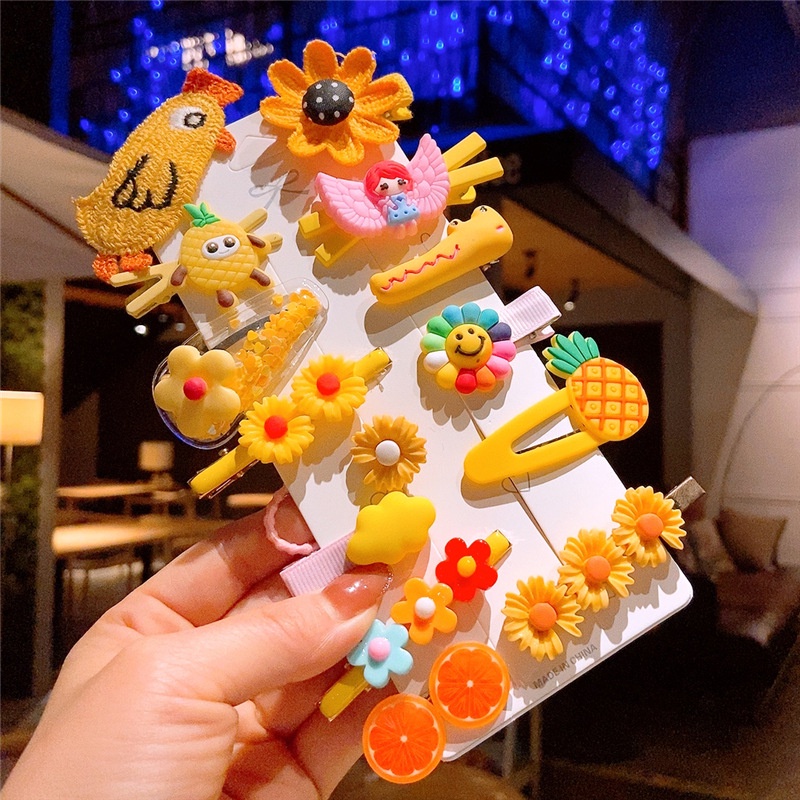 Kẹp Tóc Hình Hoa/Trái Cây/Cầu Vồng Phong Cách Mới