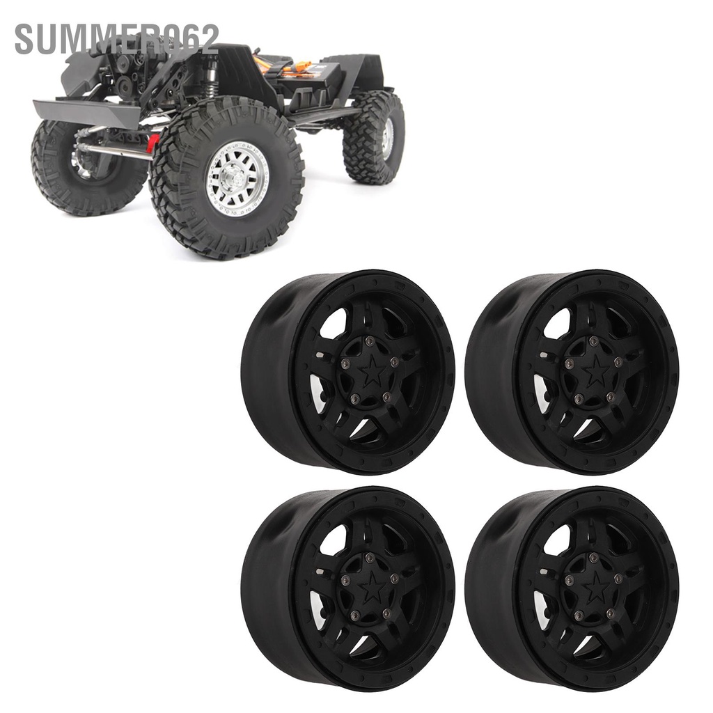Summer062 4 cái 2.2 inch RC Bánh xe thay thế độ bền cao Ổn định lốp tải cho ô tô trục Scx10 Wraith 90018 Màu đen