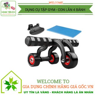 Dụng cụ tập gym - con lăn 4 bánh tập cơ bụng cao cấp hàng tốt