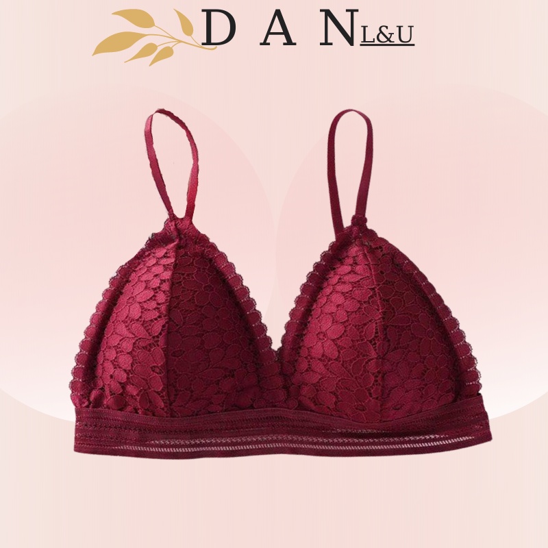 Áo Ngực Ren Hoa Mút Mỏng 2 Dây Cài Sau Siêu Quyến Rũ DAN L&amp;U 7313
