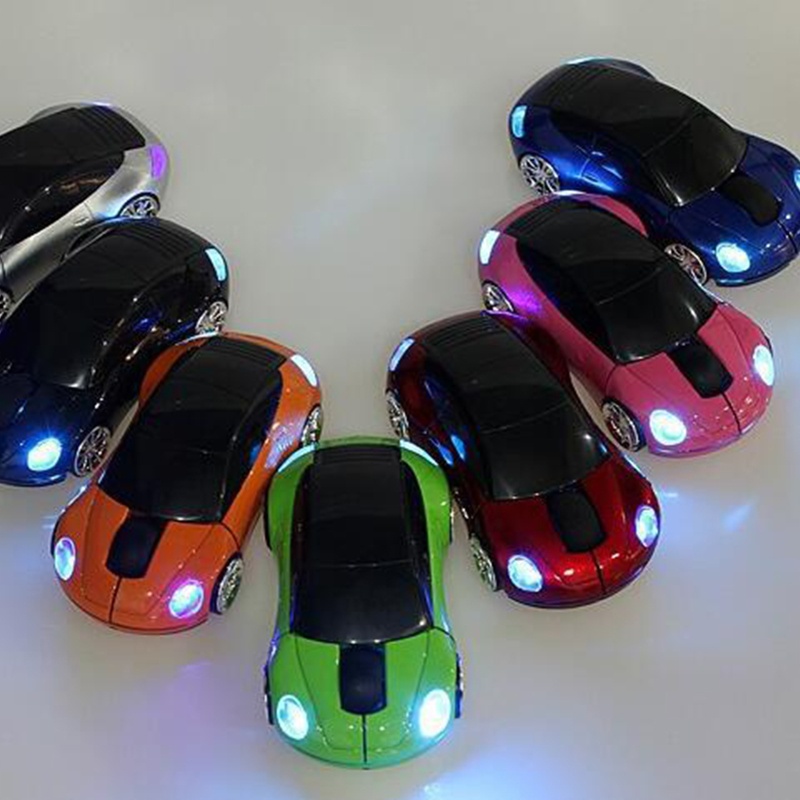 Chuột Không Dây Hình Xe Hơi Có Đèn LED 2.4G 1600DPI