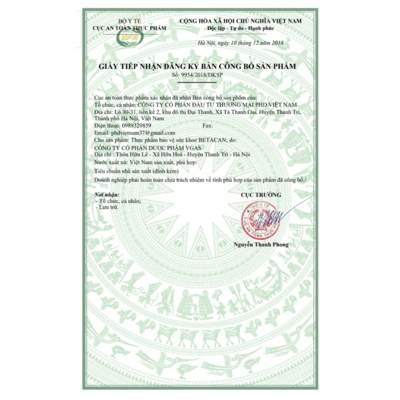 Betacan Tăng cường hệ miễn dịch đào thải HPV