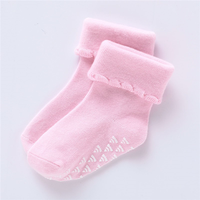 Vớ Cotton Mikrdoo Màu Trơn Thoáng Khí Xinh Xắn Kích Thước 8-12cm Cho Bé Từ 0-24 Tháng Tuổi