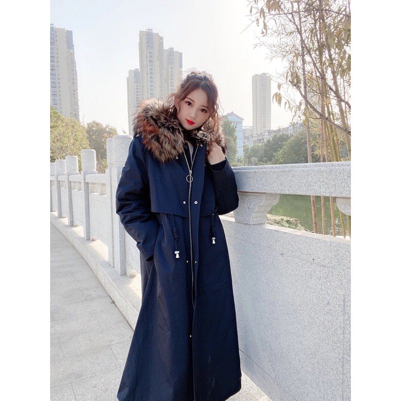 Áo Khoác Lót Lông Dáng Dài. Thời Trang Đông Quảng Châu