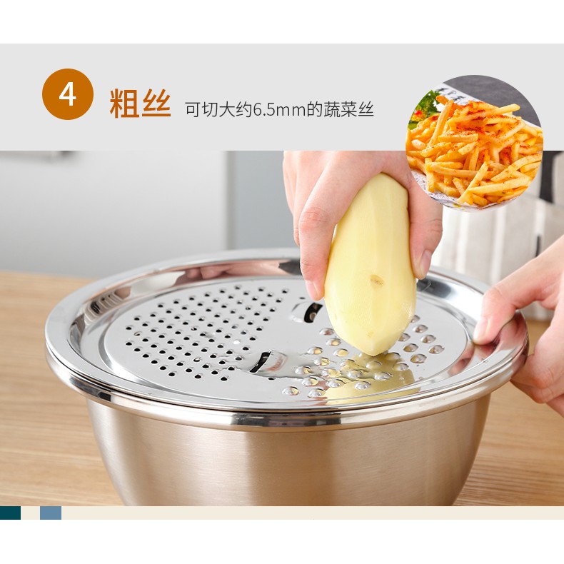 Bộ bào nạo rau củ kiêm rổ và chậu Inox Cao cấp đa năng giá bao nhiêu?