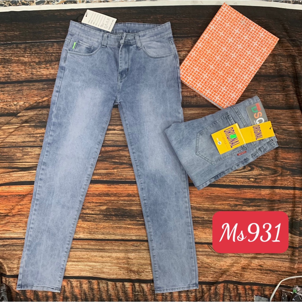 quần bò jean nam dài xanh rách gối in chữ đẹp mẫu mới 2022,form skin chất co giãn bền màu giá tốt KAYSTORE