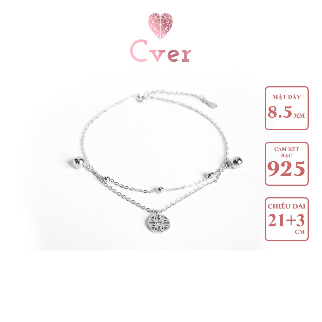 Lắc chân bạc Cver Silver S925 phong cách dân tộc phối đồng xu may mắn LC-B94