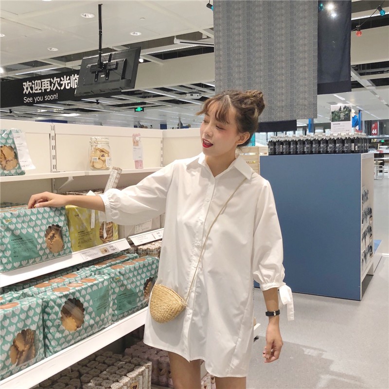 Đầm sơmi form rộng