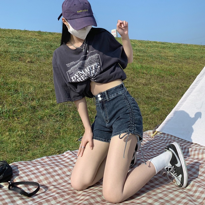 Quần đùi nữ, quần nữ jeans rút dây 2 bên size S M L SKUQ-20E