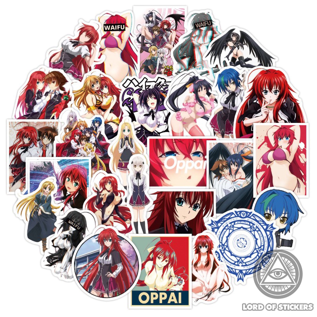 Set 100 Hình Dán High School DxD Sticker Sexy Anime Girl Chống Thấm Nước Trang Trí Mũ Bảo Hiểm, Ván Trượt, Laptop, Vali