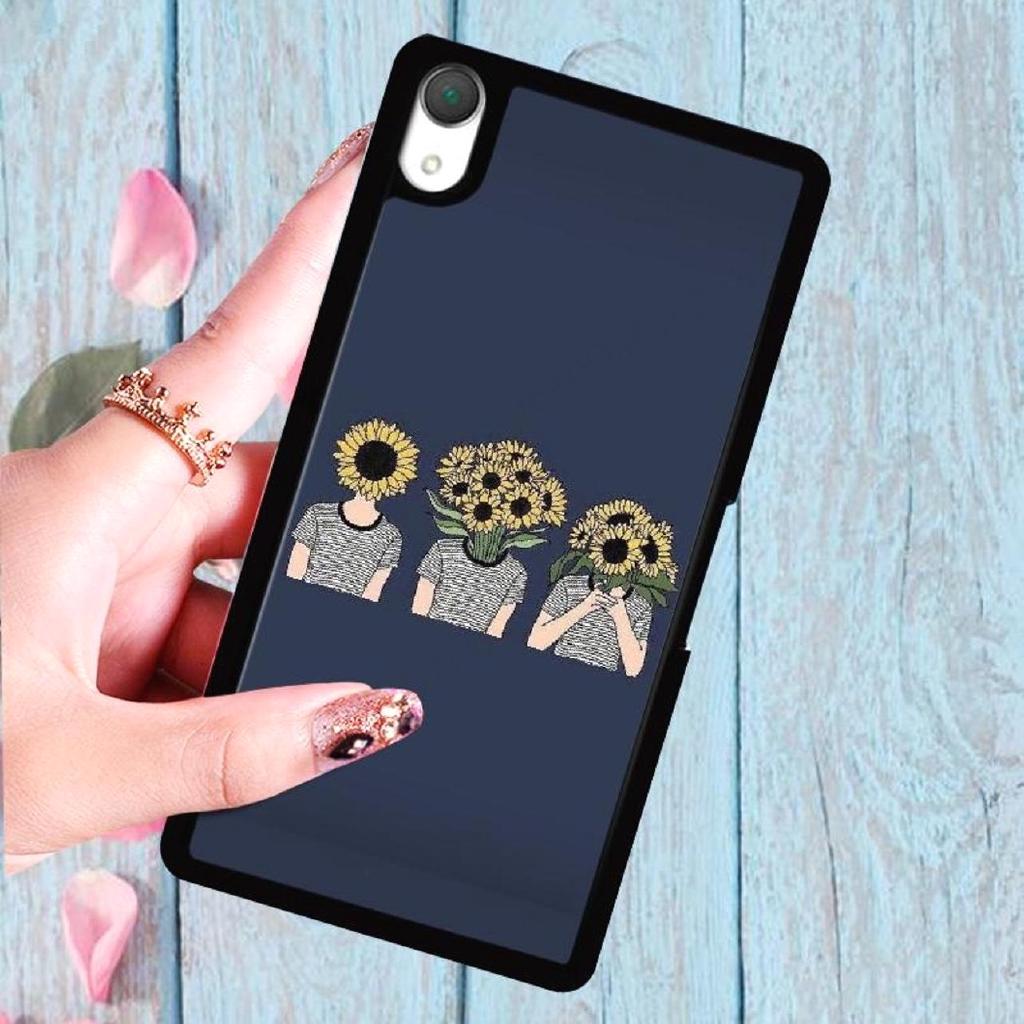 Ốp điện thoại cao cấp in hình cô gái hoa hướng dương dành cho Sony Xperia X Z5 XZ2 Z2 Z3 XA XZ3