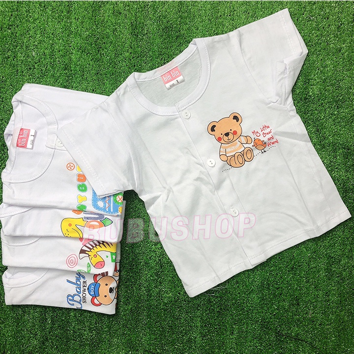 Áo Ngắn Tay Cho Trẻ Sơ Sinh Chất Liệu 100% Cotton Cao Cấp Mềm Mịn, Thấm Hút Phù Hợp Bé Trai Bé Gái