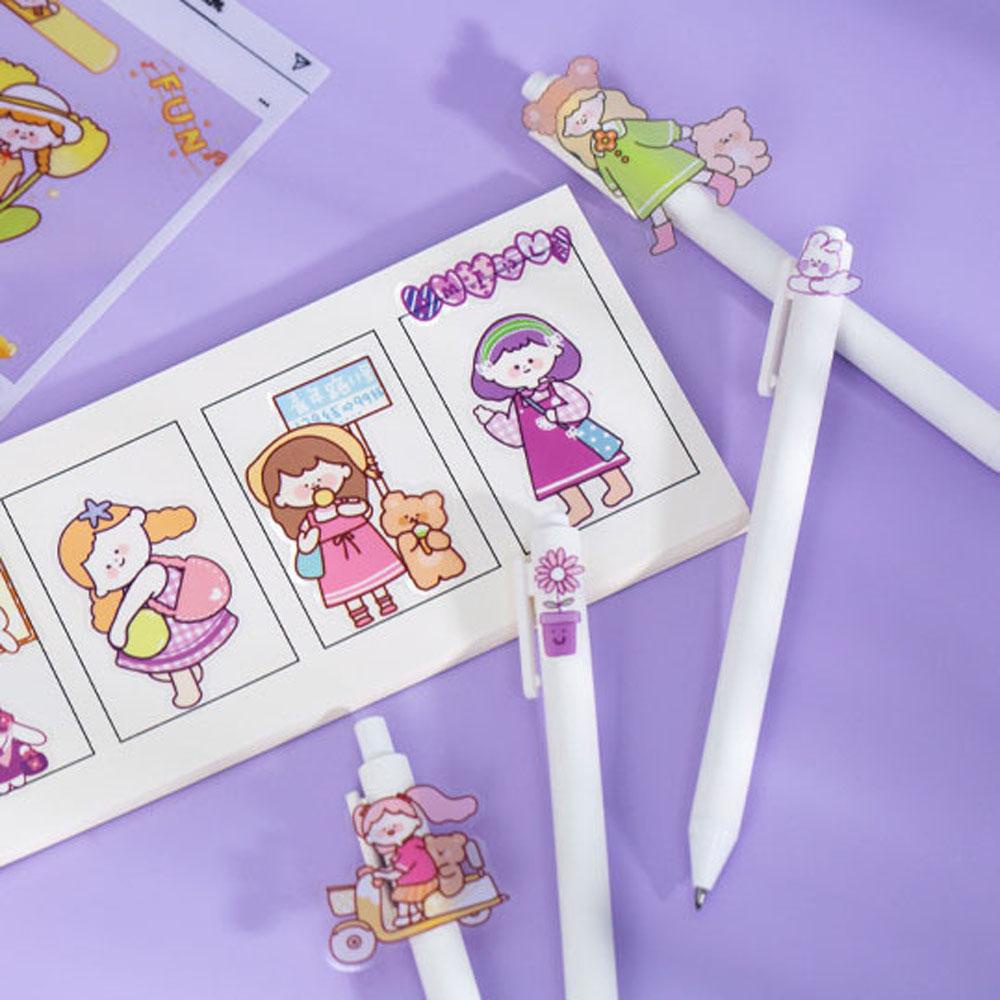 PEWANY Hộp 100 Nhãn Dán Hoạt Hình Dễ Thương Trang Trí Sổ Tay