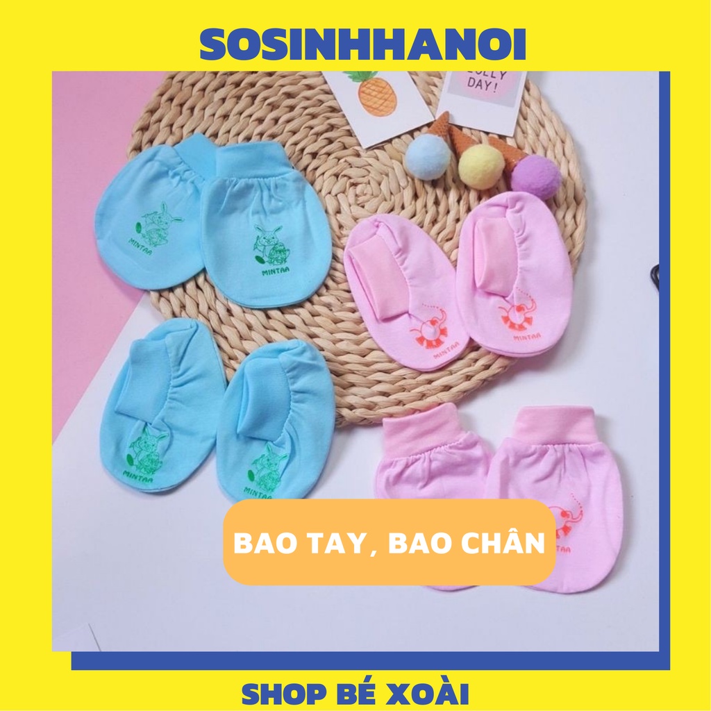 Set bao tay chân sơ sinh Minh Hoàng loại bo chun