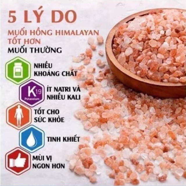 Muối Hồng Himalaya nhập khẩu ( dạng hạt và bột mịn )