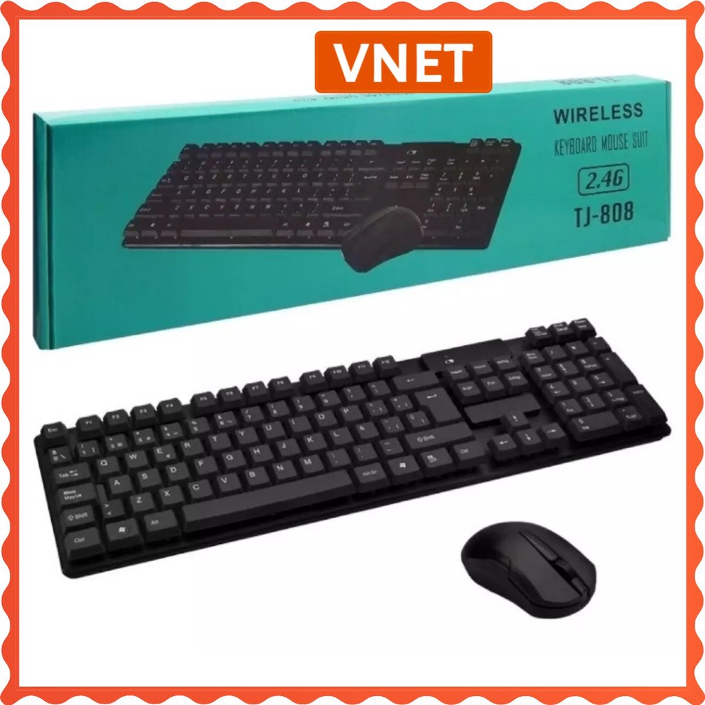 Bộ bàn phím và chuột không dây văn phòng không dây Aigo WQ7602 TJ 808 phím chuột mini G1000 bảo hành 6 tháng VNET
