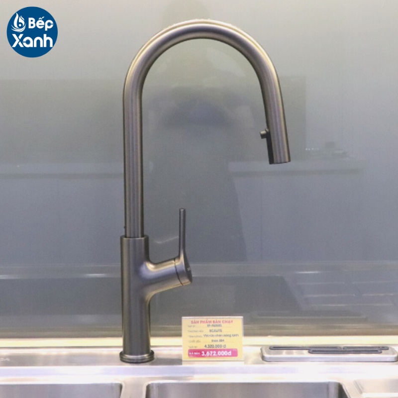 [FREESHIP HCM] Vòi Rửa Chén Nóng Lạnh Ecalite EF-N288S - Màu Inox Sơn Đen