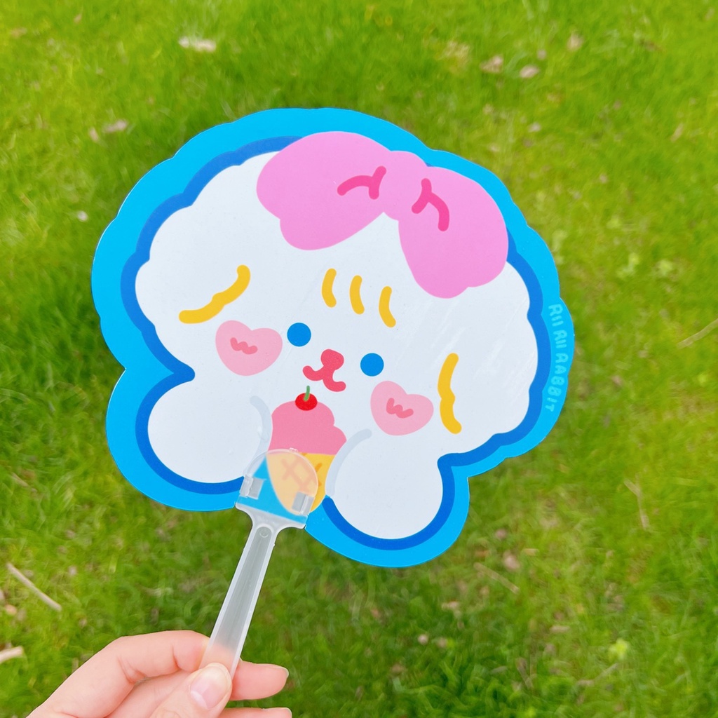 PVN45157 QUẠT NHỰA CẦM TAY CUTE HÌNH GẤU, THỎ Giá Rẻ