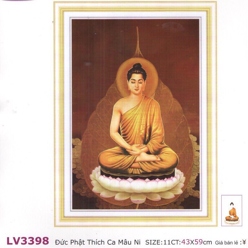 Tranh thêu chữ thập Đức Phật Thích Ca Mâu Ni LV3398 kt 43x59cm