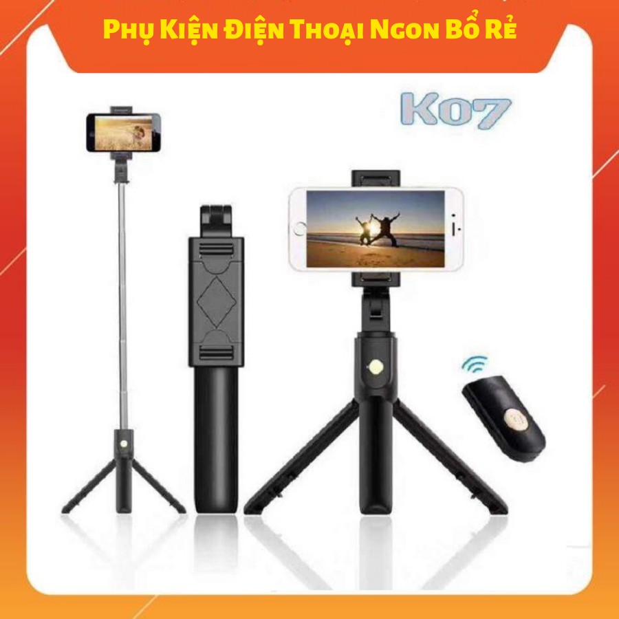 Gậy chụp hình ảnh tự sướng có Tripod 3 chân đa năng, kèm điểu khiển bluetooth K07