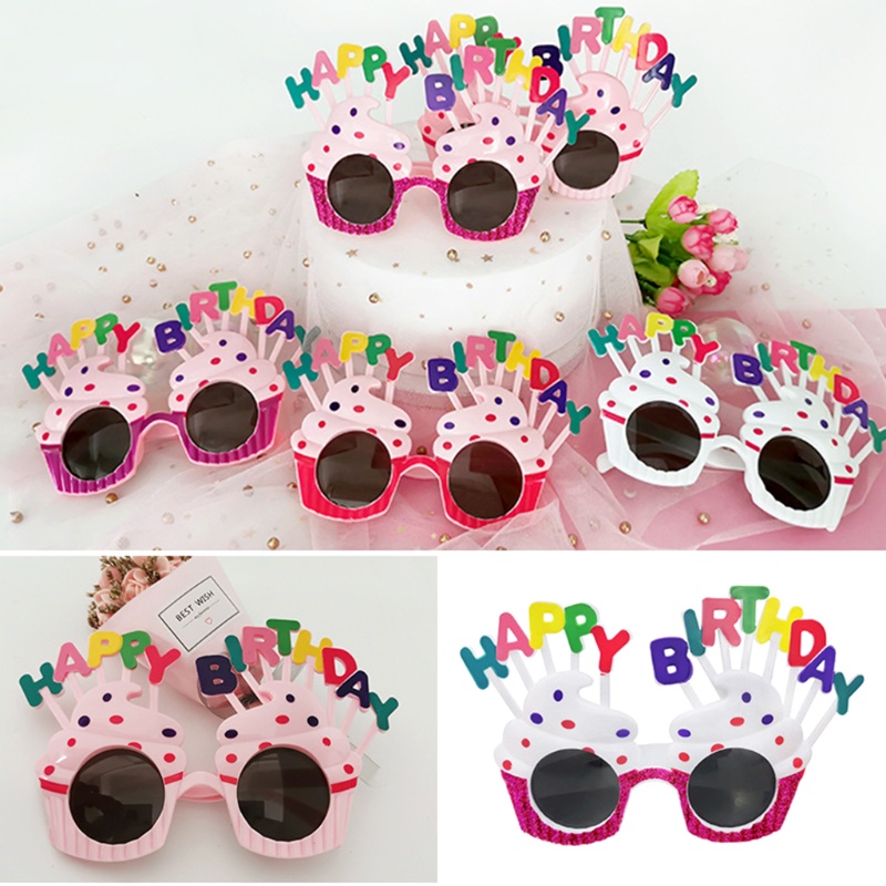 Mắt kính họa tiết chữ Happy Birthday độc đáo cho người lớn và trẻ em