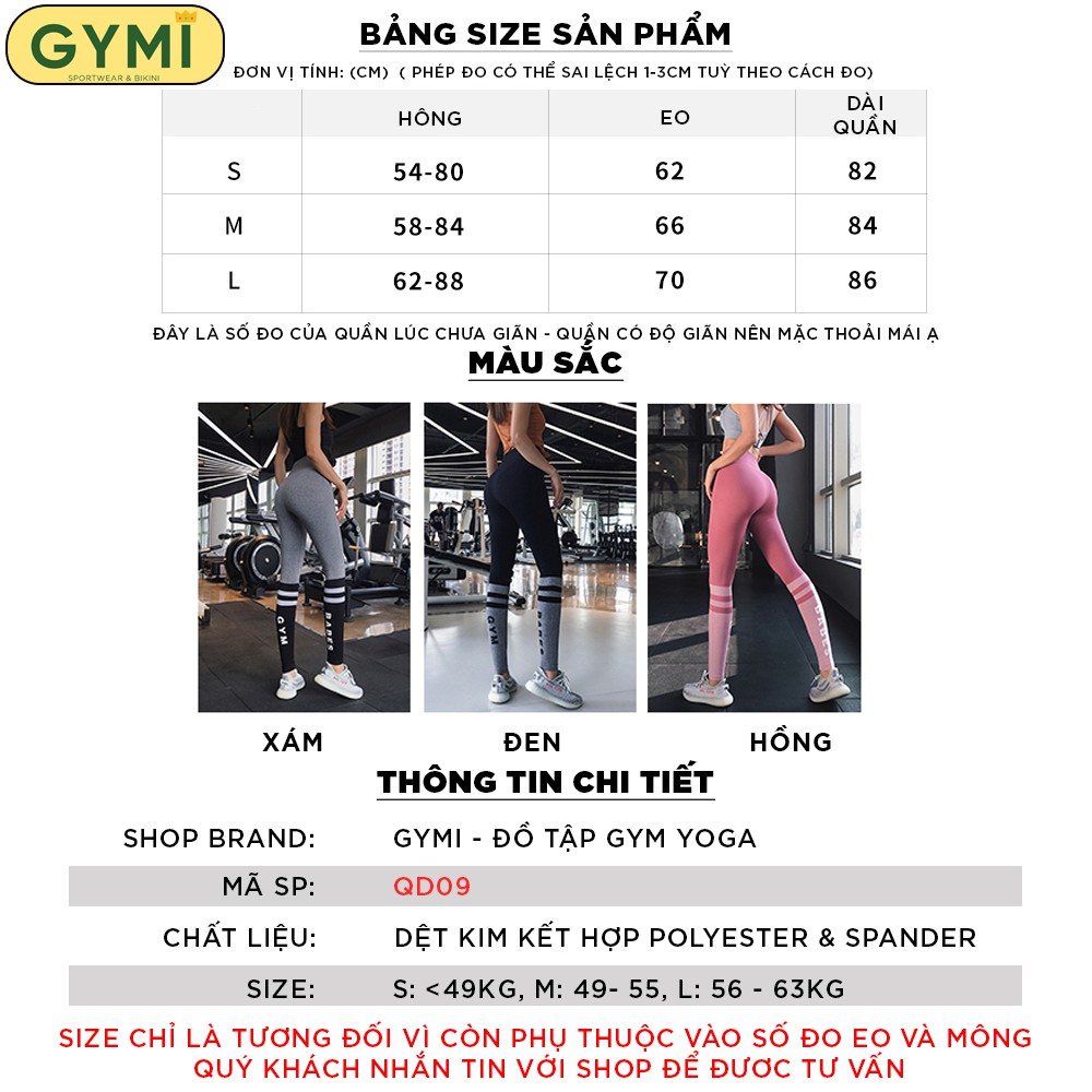 Quần tâp gym yoga nữ Babes Gym QD09 dáng legging dài thể thao lưng cao nâng mông chân phối màu