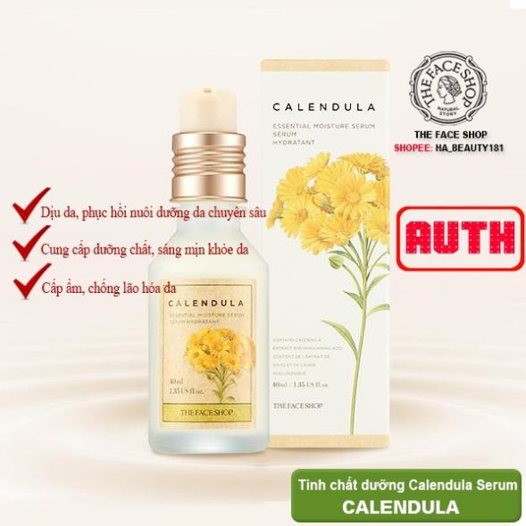 [The Face Shop AUTH] Tinh chất dưỡng Sáng mịn làm Dịu da Calendula Essential Moisture Serum 40ml TFSN20