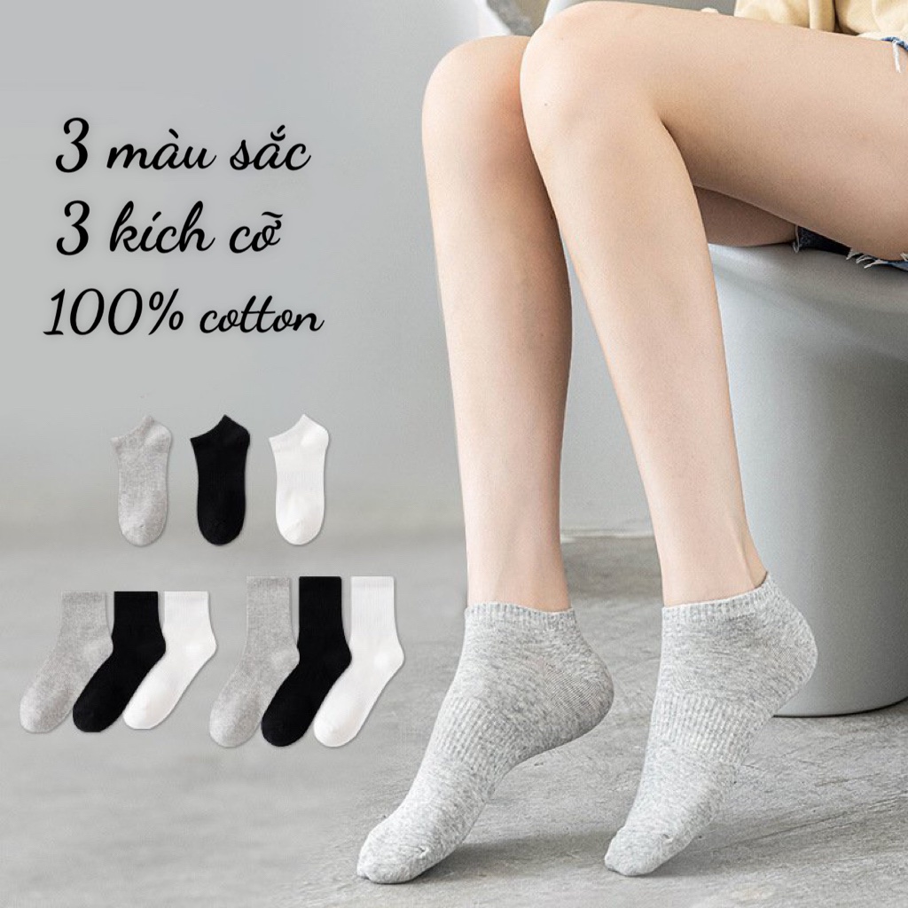 Tất vớ cổ cao nam nữ chất liệu vải Hàn co giãn bốn chiều, kiểu dáng trơn phong cách hiện đại TA Store