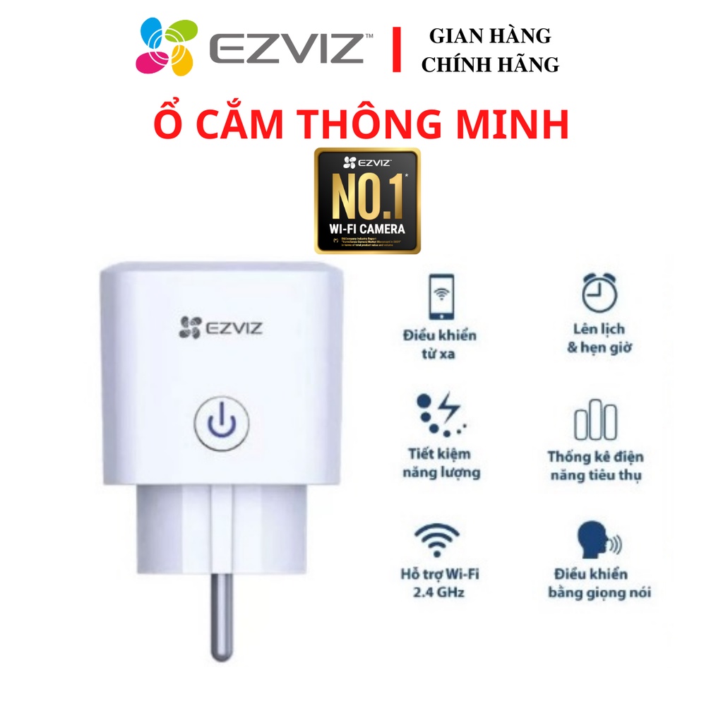 Ổ cắm điện thông minh điều khiển từ xa qua app EZVIZ T30 hàng chính hãng